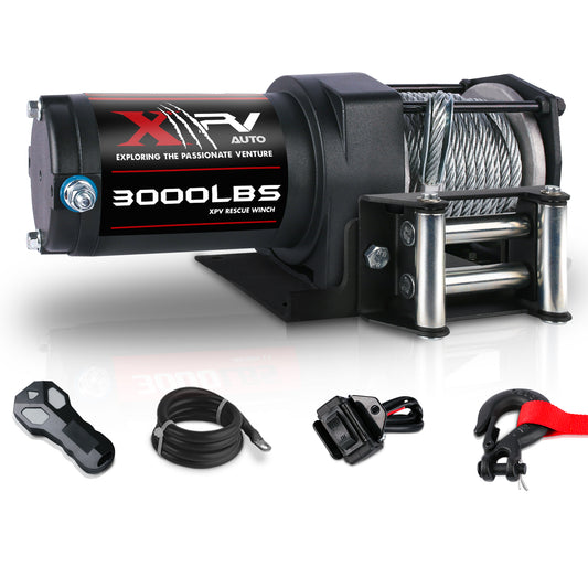 XPV AUTO 3000lbs Steel Cable Winch